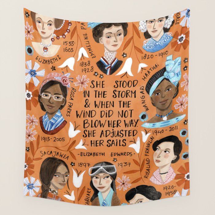 International womens day motivational strong women in history Wall Tapestry Gallery Image 4