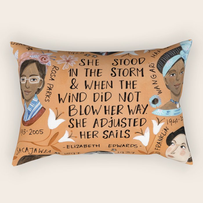 International womens day motivational strong women in history Rectangular Pillow Gallery Image 1