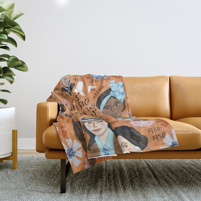 International womens day motivational strong women in history Throw Blanket Gallery Image 1