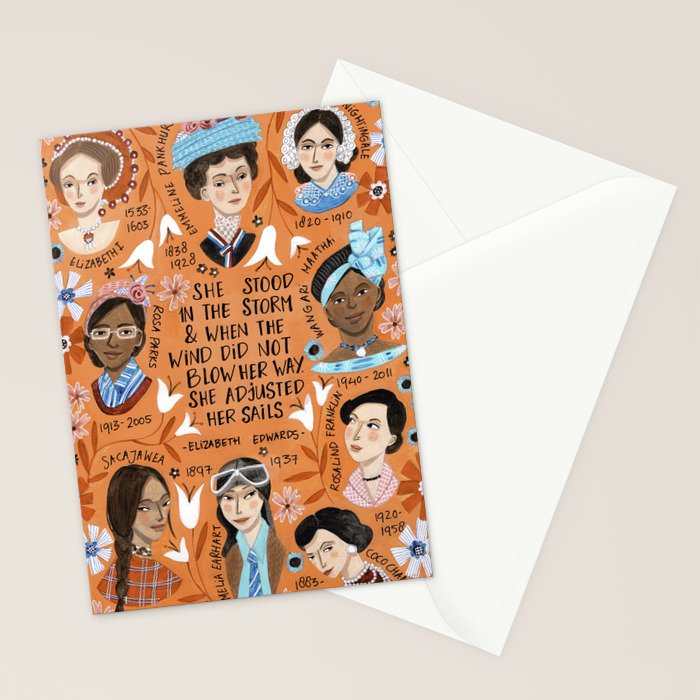 International womens day motivational strong women in history Stationery Card Gallery Image 2