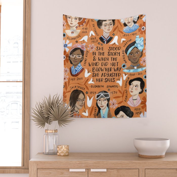 International womens day motivational strong women in history Wall Tapestry Gallery Image 2
