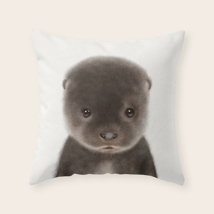 Baby Otter Throw Pillow Gallery Image 1