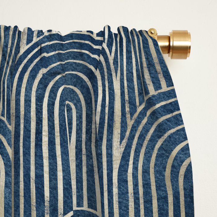 Art Deco Striped Arches Window Curtain Gallery Image 2