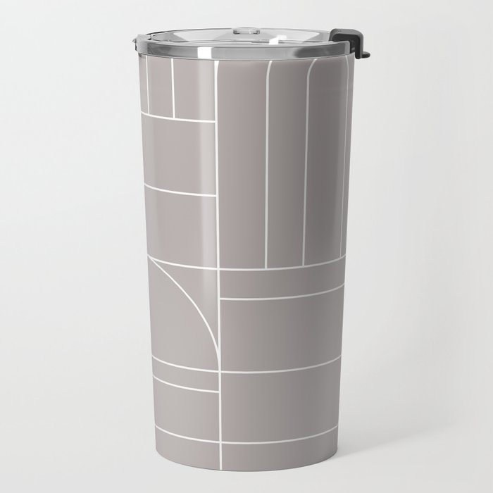 Deco Geometric 04 Grey Travel Mug Gallery Image 2