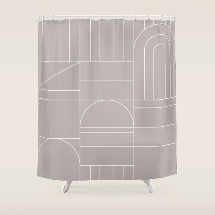 Deco Geometric 04 Grey Shower Curtain Gallery Image 1
