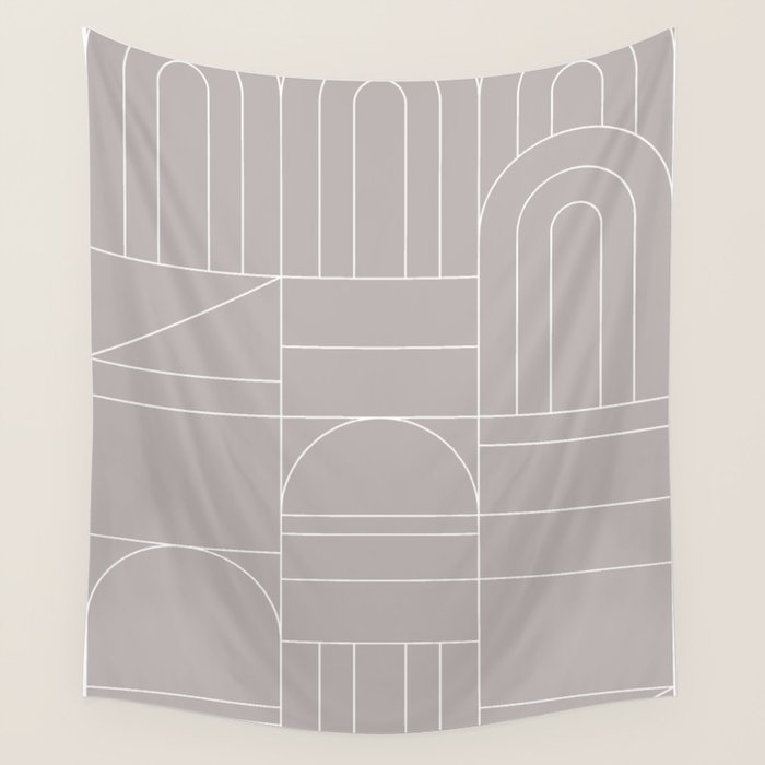 Deco Geometric 04 Grey Wall Tapestry Gallery Image 4