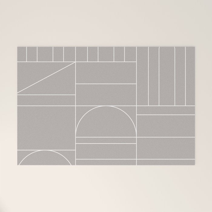 Deco Geometric 04 Grey Welcome Mat Gallery Image 1
