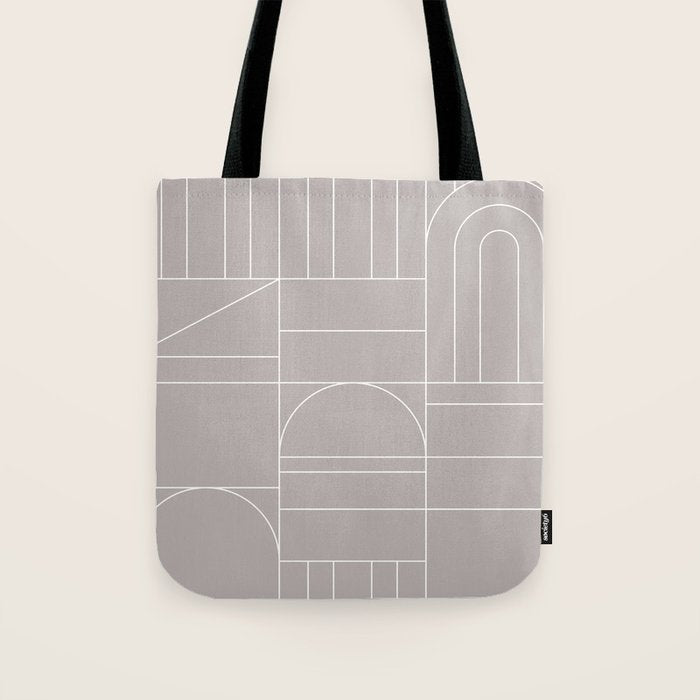 Deco Geometric 04 Grey Tote Bag Gallery Image 1