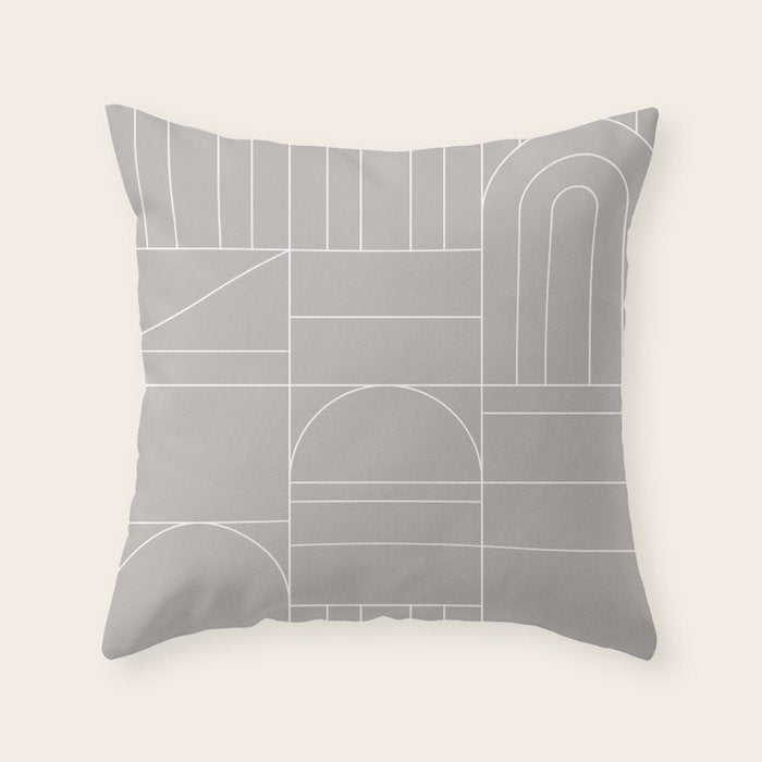 Deco Geometric 04 Grey Throw Pillow Gallery Image 6