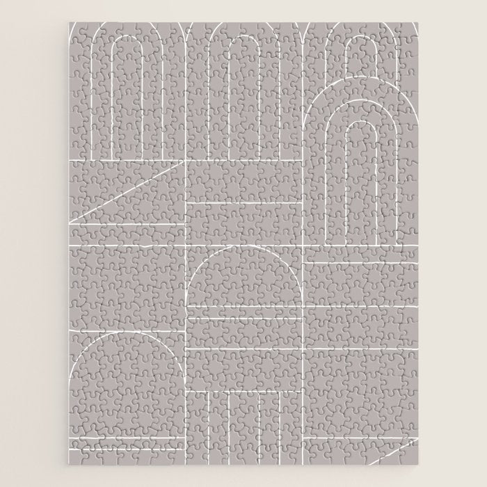 Deco Geometric 04 Grey Jigsaw Puzzle Gallery Image 1