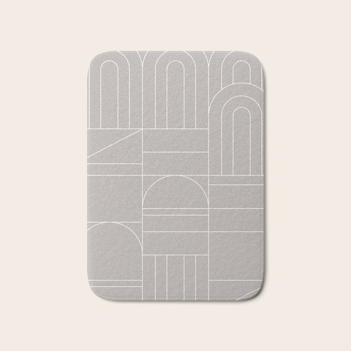 Deco Geometric 04 Grey Bath Mat Gallery Image 1