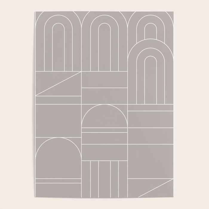 Deco Geometric 04 Grey Poster Gallery Image 4