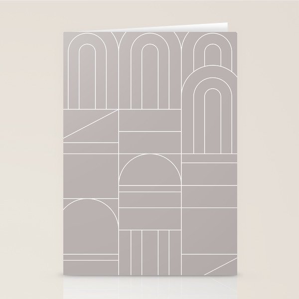 Deco Geometric 04 Grey Stationery Card Gallery Image 2