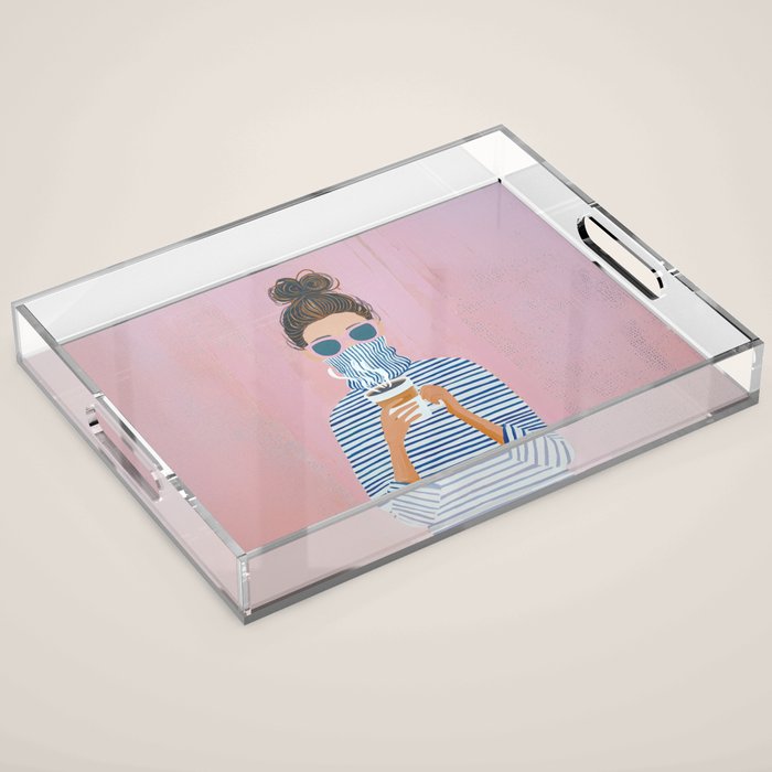 Cozy Morning Coffee Vibes Acrylic Tray Gallery Image 1