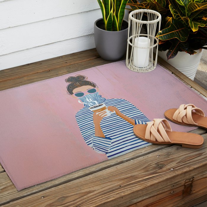 Cozy Morning Coffee Vibes Outdoor Rug Gallery Image 2