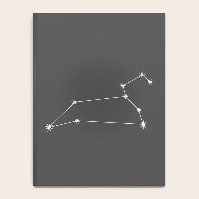 Leo Zodiac Star Constellation Line Art Grey Notebook Gallery Image 4