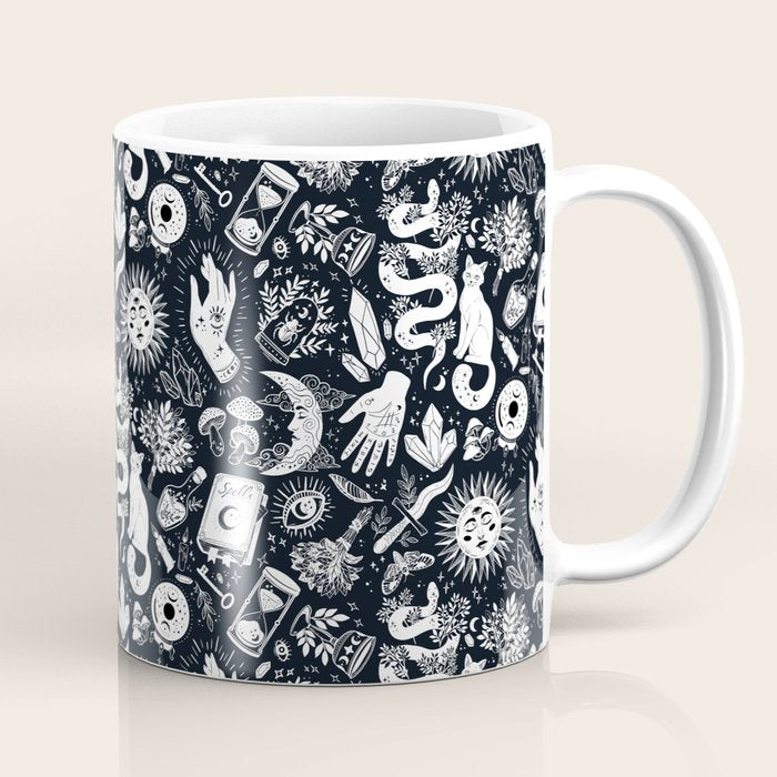 Witchy Things In Black And White Coffee Mug Gallery Image 1