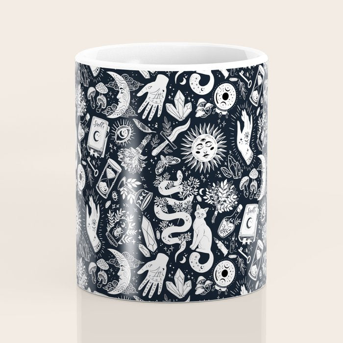 Witchy Things In Black And White Coffee Mug Gallery Image 4