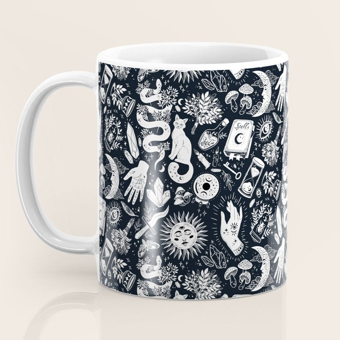Witchy Things In Black And White Coffee Mug Gallery Image 3