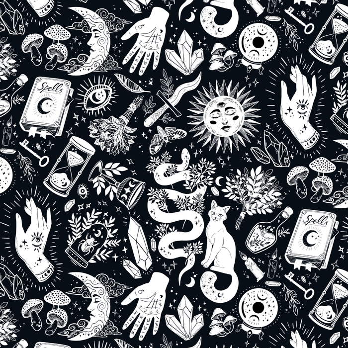 Witchy Things In Black And White Coffee Mug Gallery Image 2