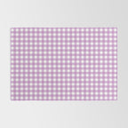 Gingham Check Pattern in Pastel Orchid Purple and White  Rug Gallery Image 2