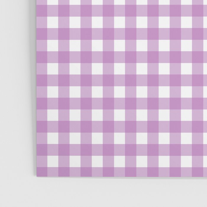 Gingham Check Pattern in Pastel Orchid Purple and White  Poster Gallery Image 3