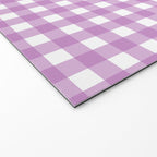 Gingham Check Pattern in Pastel Orchid Purple and White  Welcome Mat Gallery Image 2