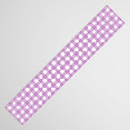 Gingham Check Pattern in Pastel Orchid Purple and White  Table Runner Gallery Image 3