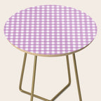 Gingham Check Pattern in Pastel Orchid Purple and White  Side Table Gallery Image 2