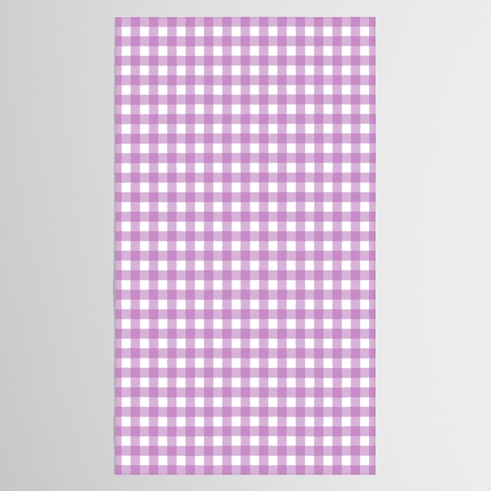 Gingham Check Pattern in Pastel Orchid Purple and White  Tablecloth Gallery Image 2