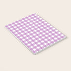 Gingham Check Pattern in Pastel Orchid Purple and White  Notebook Gallery Image 3