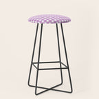 Gingham Check Pattern in Pastel Orchid Purple and White  Stool Gallery Image 1