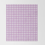 Gingham Check Pattern in Pastel Orchid Purple and White  Throw Blanket Gallery Image 2