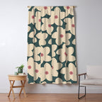 Green And Cream Retro Flower Window Curtain Gallery Image 5