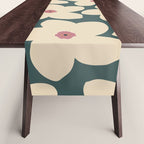 Green And Cream Retro Flower Table Runner Gallery Image 1