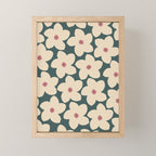 Green And Cream Retro Flower Mini Art Print Gallery Image 1