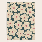 Green And Cream Retro Flower Poster Gallery Image 4