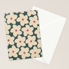 Green And Cream Retro Flower Stationery Card Gallery Image 2