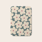 Green And Cream Retro Flower Bath Mat Gallery Image 1