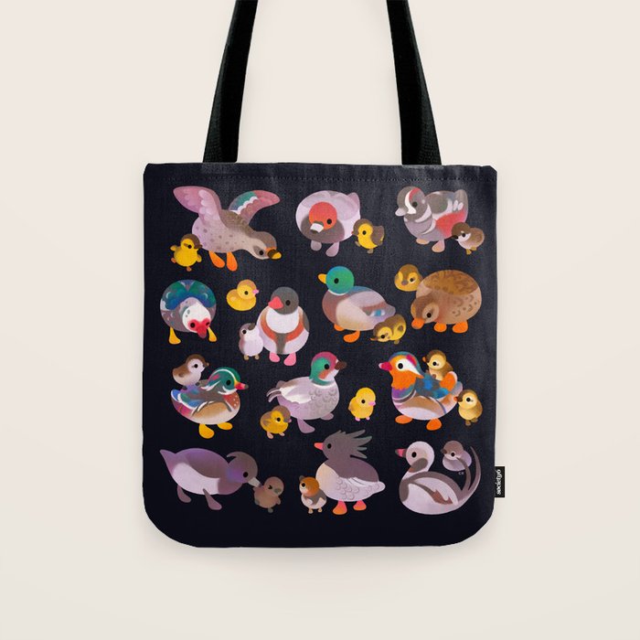 Duck and Duckling - dark Tote Bag Gallery Image 1