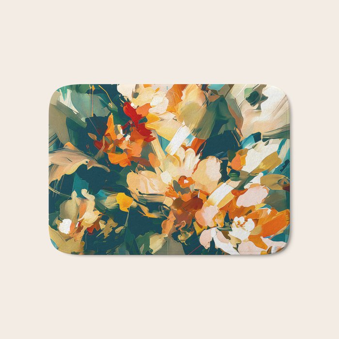 Abstract Floral Splashes Bath Mat Gallery Image 1