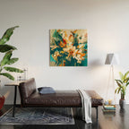 Abstract Floral Splashes Wood Wall Art Gallery Image 2