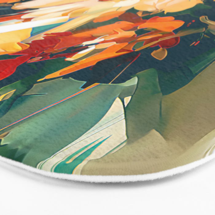Abstract Floral Splashes Bath Mat Gallery Image 3