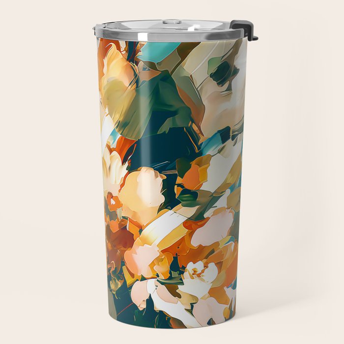 Abstract Floral Splashes Travel Mug Gallery Image 2