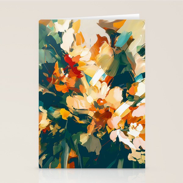 Abstract Floral Splashes Stationery Card Gallery Image 1