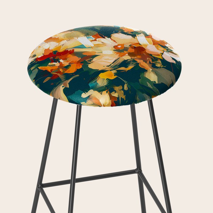 Abstract Floral Splashes Stool Gallery Image 2