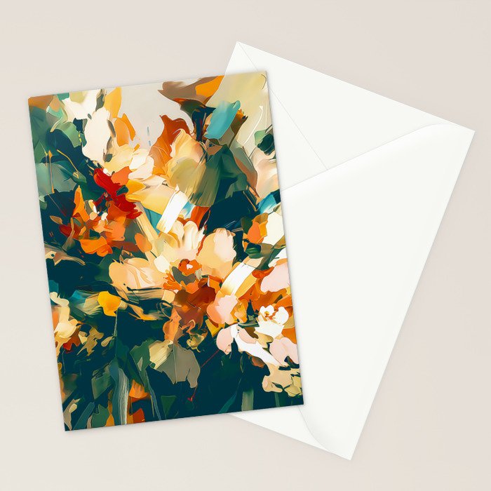 Abstract Floral Splashes Stationery Card Gallery Image 2
