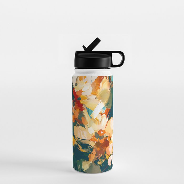 Abstract Floral Splashes Water Bottle Gallery Image 1