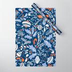 Wonderful ditsy holiday joy blue Wrapping Paper Gallery Image 1