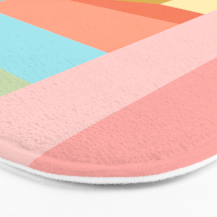 Abstract Geometry Steps in Beachy Pastels Bath Mat Gallery Image 3